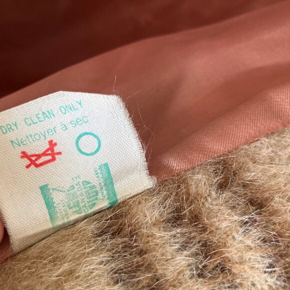 Lynn Pynn Pure Wool Long Winter Coat Vintage 60s Made in Canada Beige Plaid - Picture 15 of 16